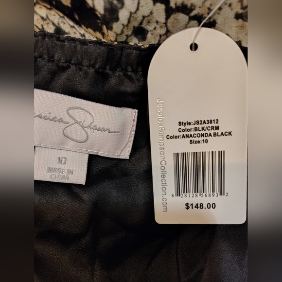 NWT $148 Jessica Simpson Anaconda Black Halter Maxi Dress 10 - Picture 9 of 11